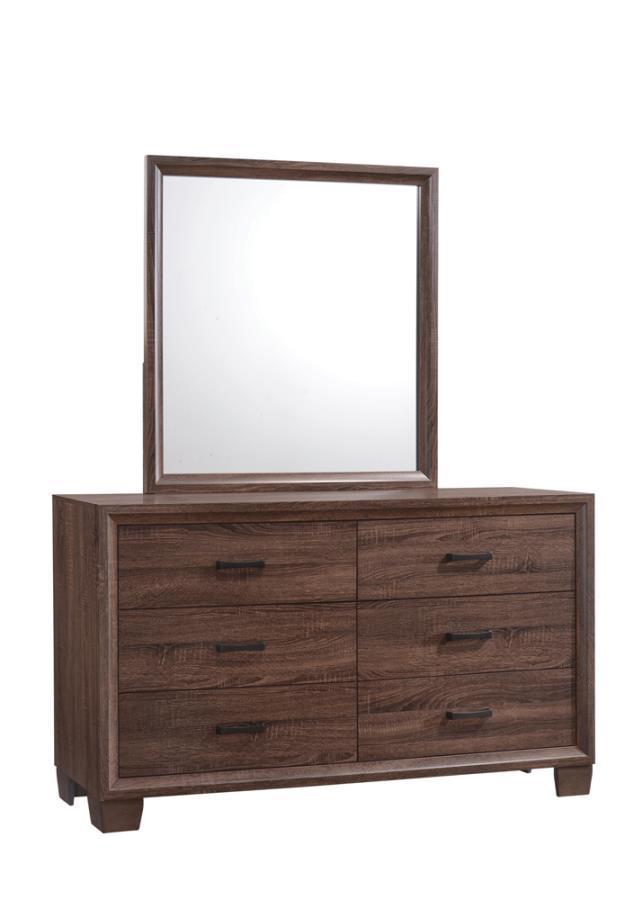 Brandon - 6-Drawer Dresser - Warm Brown