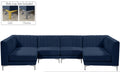 Alina - Modular Sectional 6 Piece - Navy - Fabric