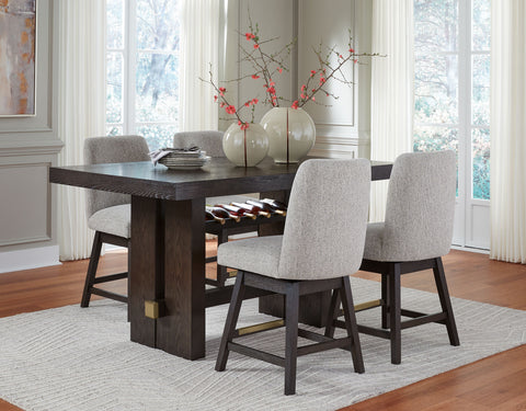 Dark Brown / 5 Pc. Table, 4 Stools