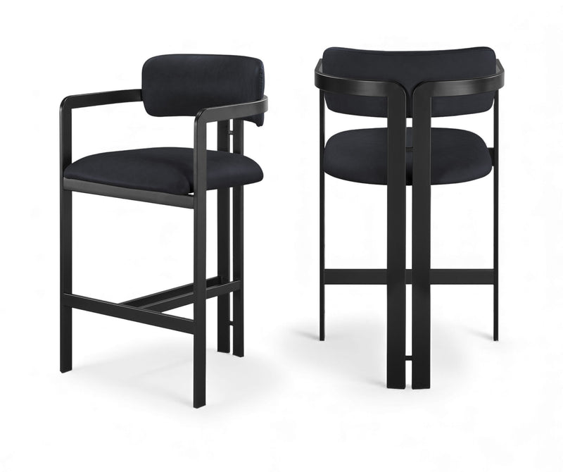 Aurum - Vegan Leather Upholstered Counter Stool With Graphite Black Base