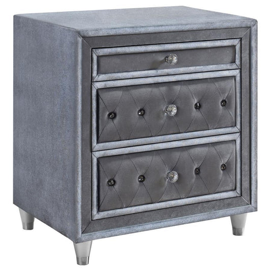 Antonella - Upholstered 3-Drawer Nightstand