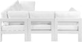 Nizuc - Outdoor Patio Modular Sectional 5 Piece - White - Metal