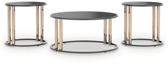 Hannerly - Black / Gold Finish - Occasional Table Set (Set of 3)