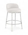 Ferro - Upholstered Counter Stool With Brushed Silver Base