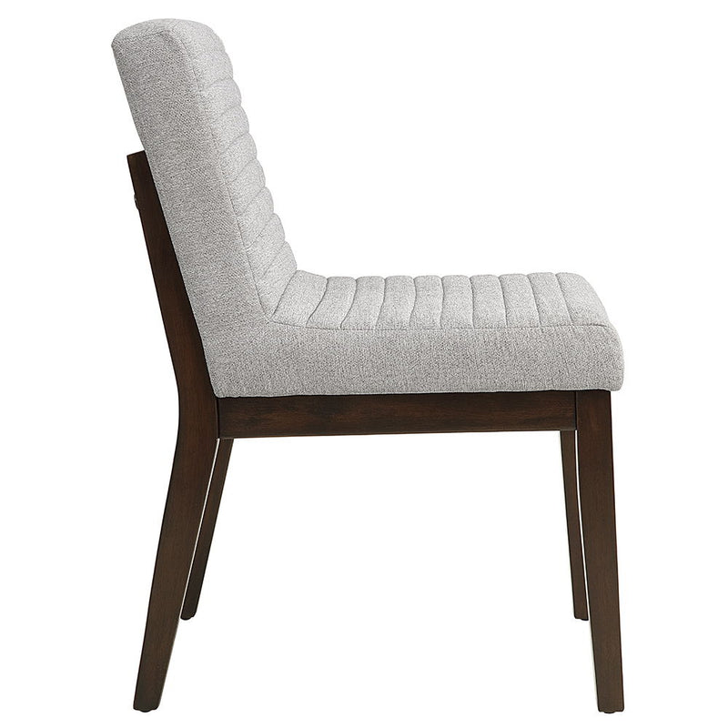 Edwyn - Side Chair (Set of 2) - Gray Fabric & Brown