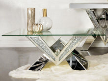 Taffeta - V-Shaped Coffee Table With Glass Top - Silver