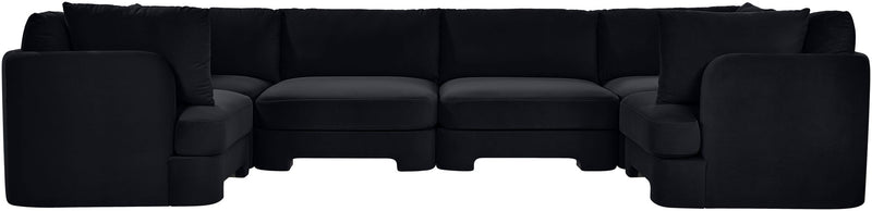 Hammond - Velvet Performance Fabric Upholstered 6 Piece U-Shaped Sectional
