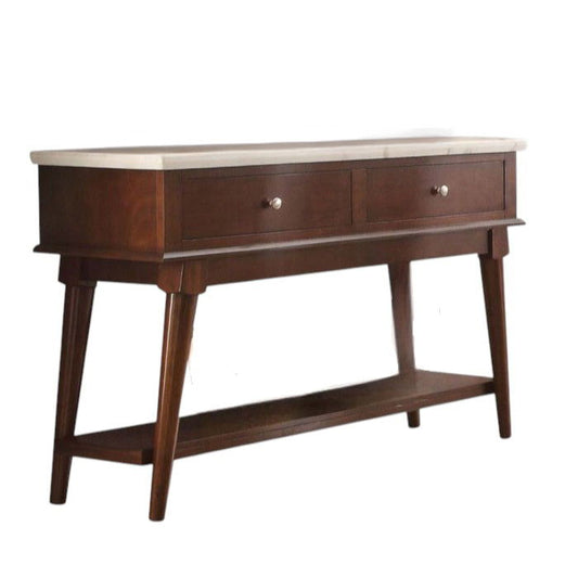 Gasha - Server - White Marble Top & Walnut