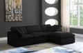 Plush - Velvet Standard Comfort Modular Sectional - Black