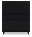 Danziar - Black - Five Drawer Wide Chest