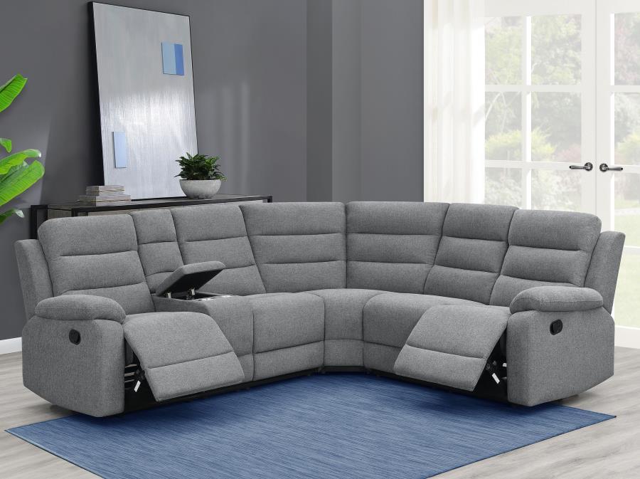 David - Upholstered Reclining Sectional Sofa - Smoke