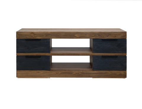 Tuxedo - TV Stand - Satin Black / Brown