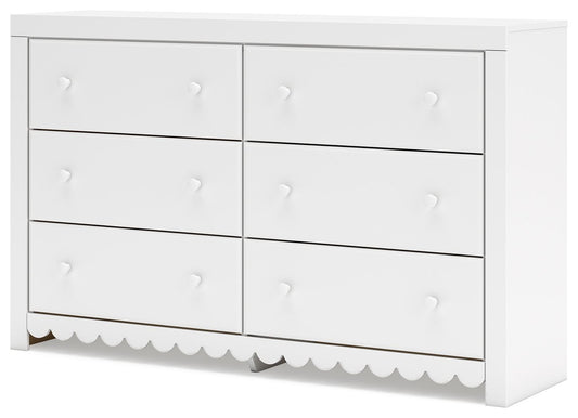 Mollviney - White - Six Drawer Dresser