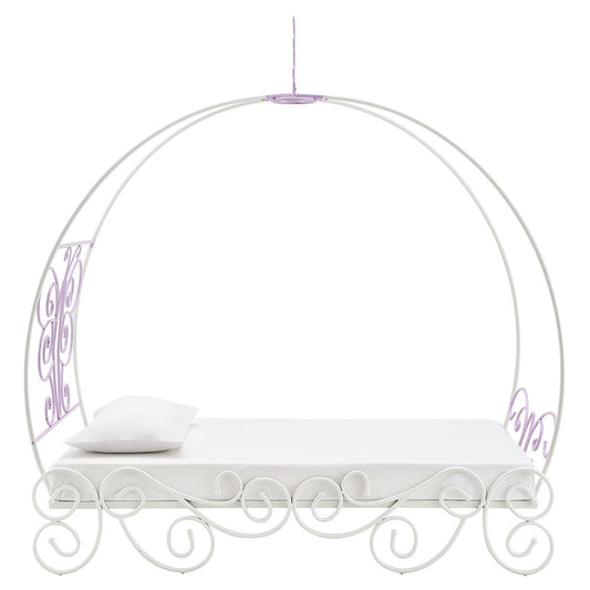 Priya II - Twin Bed With Canopy - White & Purple