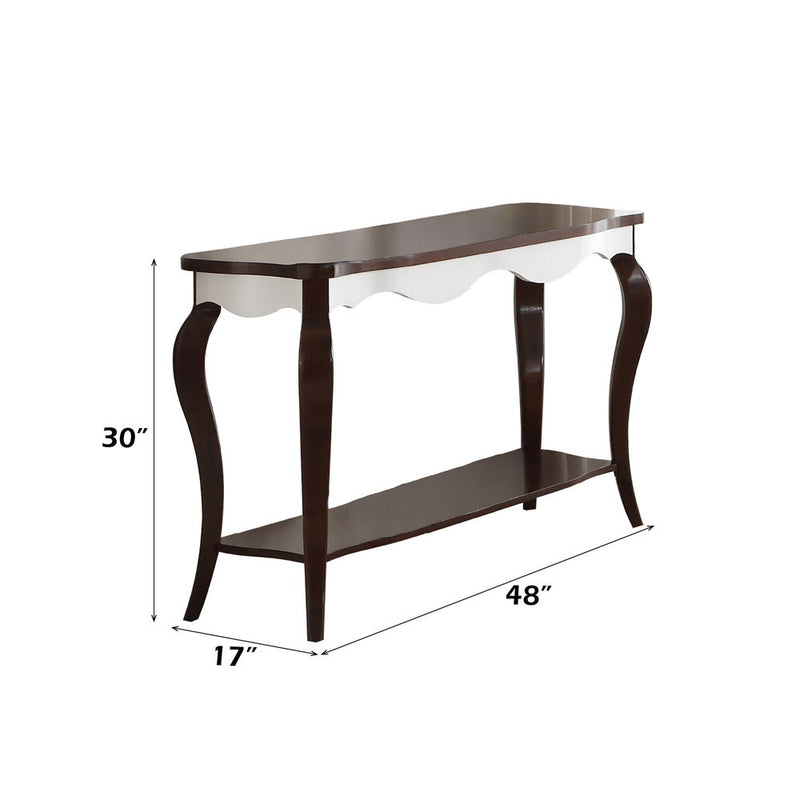 Mathias - Sofa Table - White & Walnut