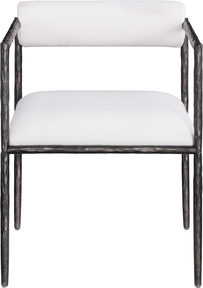 Axis - Linen Textured Cream Fabric Upholstered Dining Chair (Set of 2)