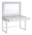 Umbridge - 3-Drawer Vanity Set With Lighting - Chrome And White