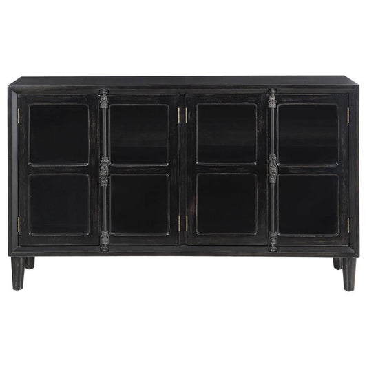 Sylvia - 4 Door Accent Cabinet - Black