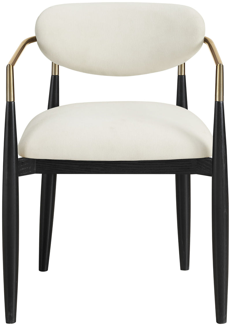 Riccio - Fabric Dining Arm Chair (Set of 2) - Black And Gold Frame