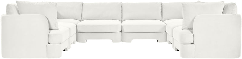 Hammond - Velvet Performance Fabric Upholstered 8 Piece U-Shaped Sectional