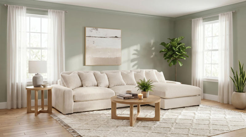 Blaine Upholstered Reversible Chaise Sectional Sofa Sand