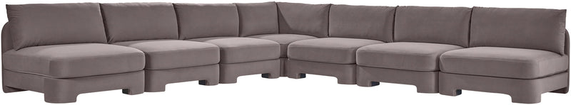 Hammond - Velvet Performance Fabric Upholstered 7 Piece Armless Sectional