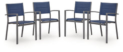 Rocky Creek - Sling Arm Chair (Set of 4) - Blue / Gray