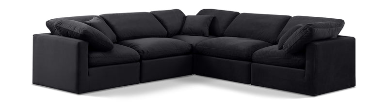 Indulge - Velvet 5 Piece Modular Corner Sectional