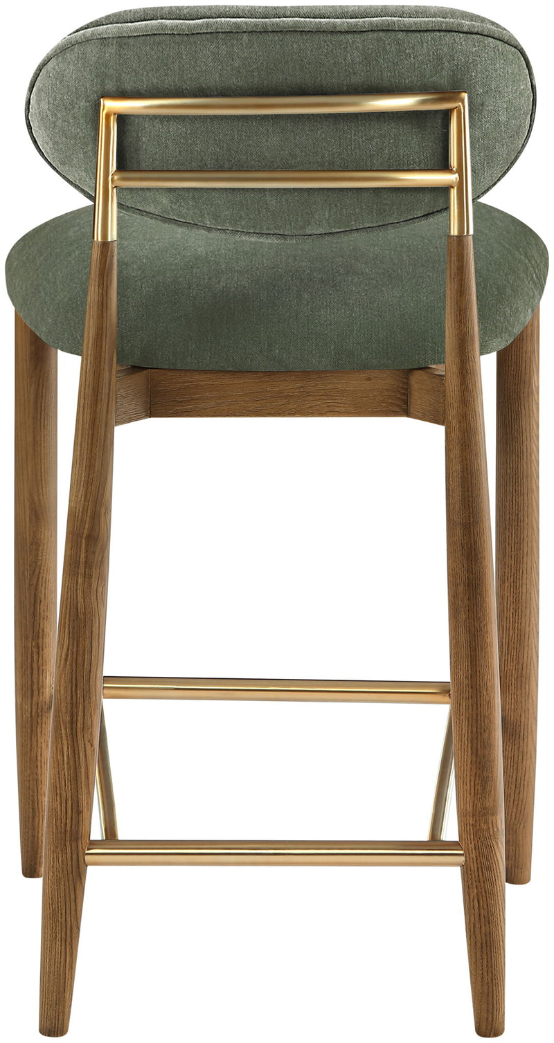 Riccio - Fabric Stool - Walnut Frame
