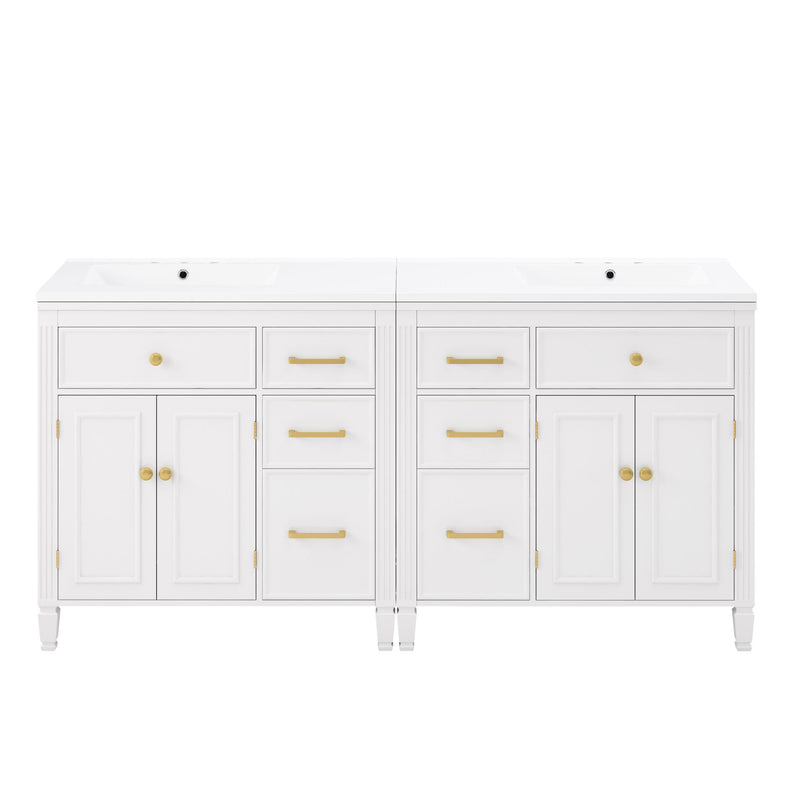 2 Piece Freestanding Bathroom Vanity Set With Sink Top, Reversible Dual Layout