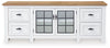 Ashbryn - Extra Large TV Stand - White / Natural