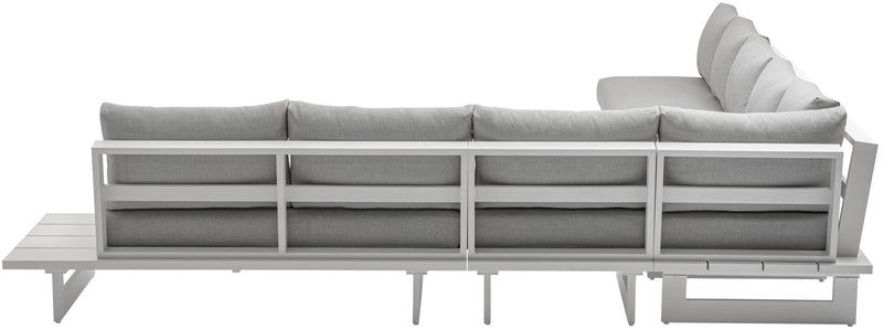 Maldives - 6 Piece Water Resistant Outdoor Patio Modular Sectional With White Base