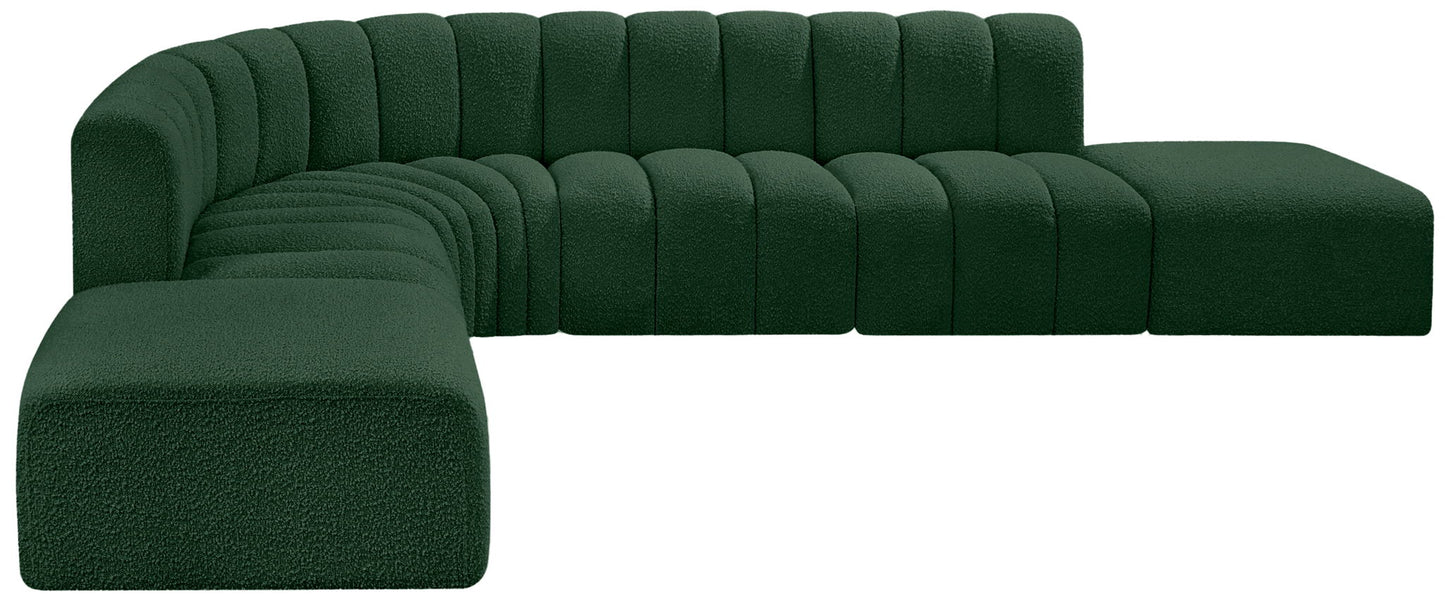 Arc - Boucle Fabric 7 Piece Corner Modular Sofa