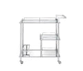 Splinter - Serving Cart - Clear Glass & Chrome Finish