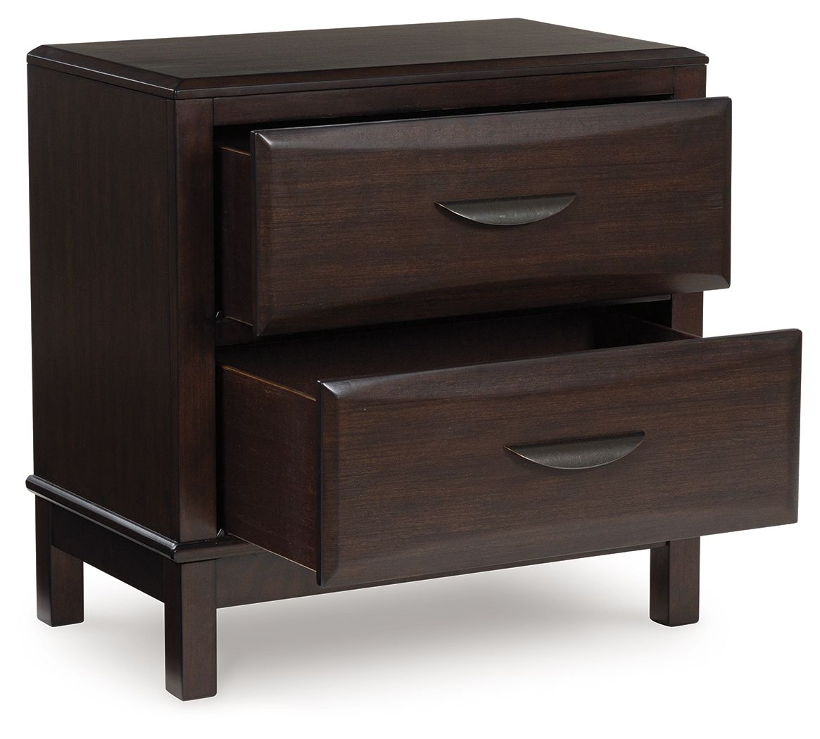 Vanmore - Dark Brown - Two Drawer Night Stand