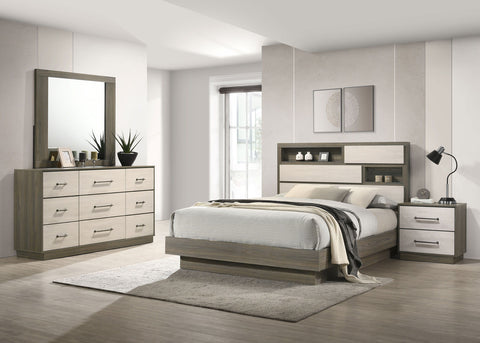 Dark Gray / 4 Pc. Bed, Dresser, Mirror, Nightstand / King