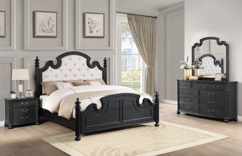 Black / 5 Pc. Bed, Dresser, Mirror, Chest, Nightstand / Queen