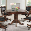 Turk - Round Dining And Billiard Poker Game Table - Tobacco