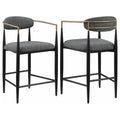 Tina - Metal Counter Height Bar Stool With Upholstered Back And Seat (Set of 2)