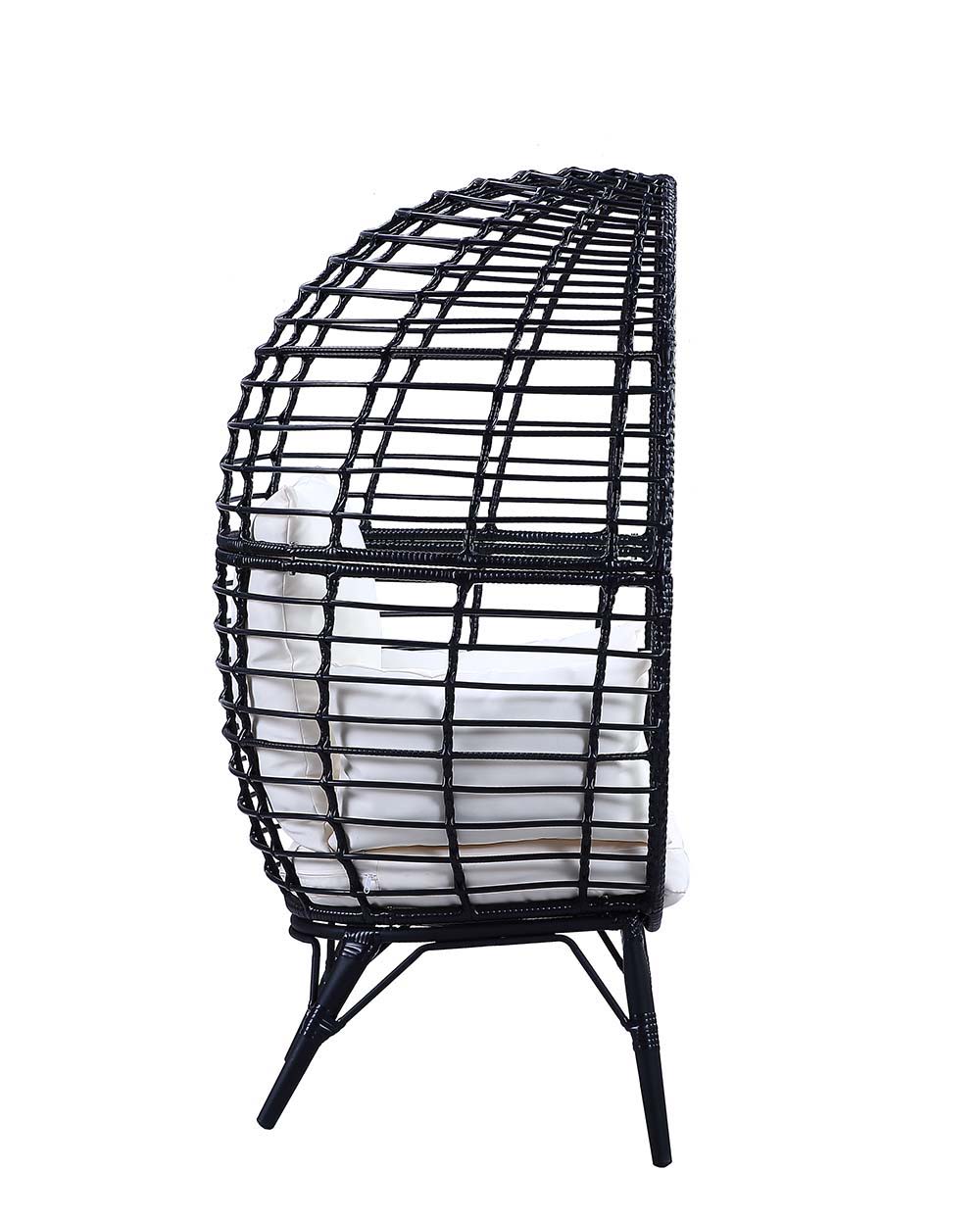 Penelope - Patio Lounge Chair - Light Gray Fabric & Black