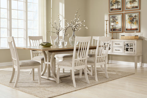 White / 8 Pc. Table, 6 Chairs, Server