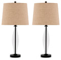 Travisburg - Clear / Black - Glass Table Lamp (Set of 2)