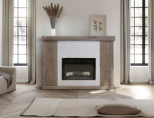 Natural Parota - Electric Fireplace - Dark Brown