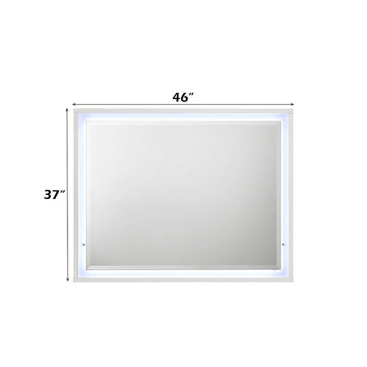Esther - Mirror With LED - White / Silver