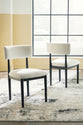 Xandrum - White / Black - Dining Upholstered Side Chair (Set of 2)