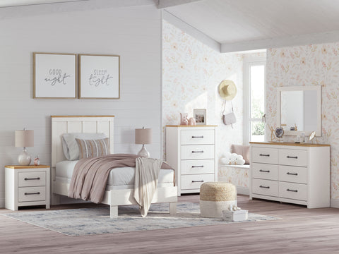 White / 5 Pc. Bed, Dresser, Mirror, Chest / Twin