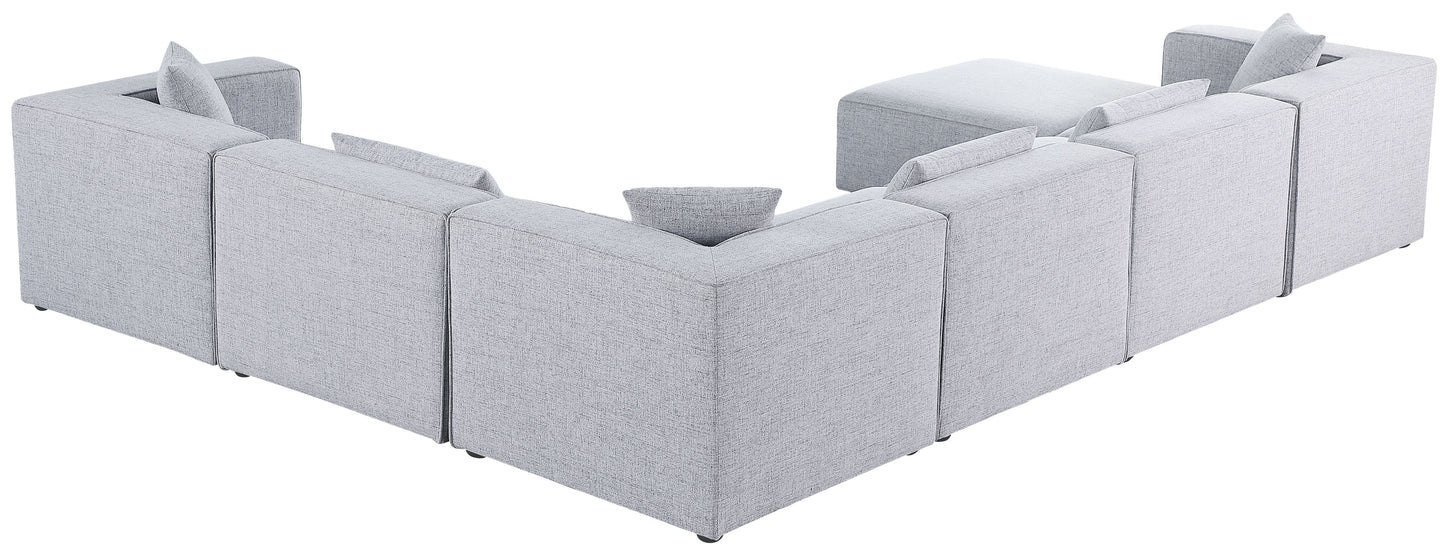 Cube - Modular Sectional 7 Piece - Gray - Fabric