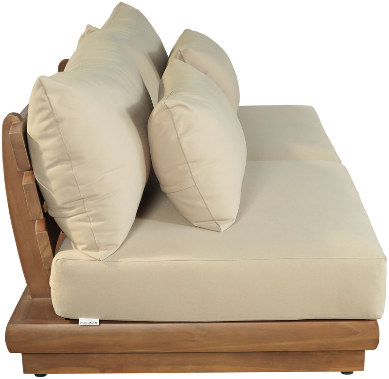 Mirella - 2 Piece Water Resistant Fabric 74" Upholstered Outdoor Patio Modular Armless Loveseat