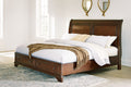 Trellington - Brown - Queen Sleigh Storage Bed