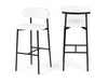 Lupita - Vegan Leather Upholstered Bar Stool With Matte Black Frame (Set of 2)
